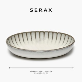 Serax Small White Food Bowls Set of 2 | Inku Tableware by Sergio Herman | Stoneware Microwave Safe Bowls | Dish Set and Dinnerware Sets for Pasta Noodles, Cereal, Soup Bowl, Serving Bowl