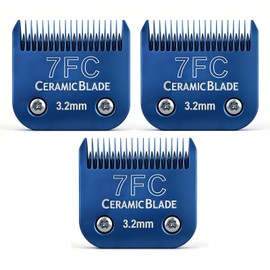 3-Pack 7FC Ceramic Pet Clipper Blades Compatible with Andis