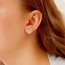 ZLESAGII Women's Heart Earrings Shiny Heart Stud Earrings Stainless Steel, Stainless Steel