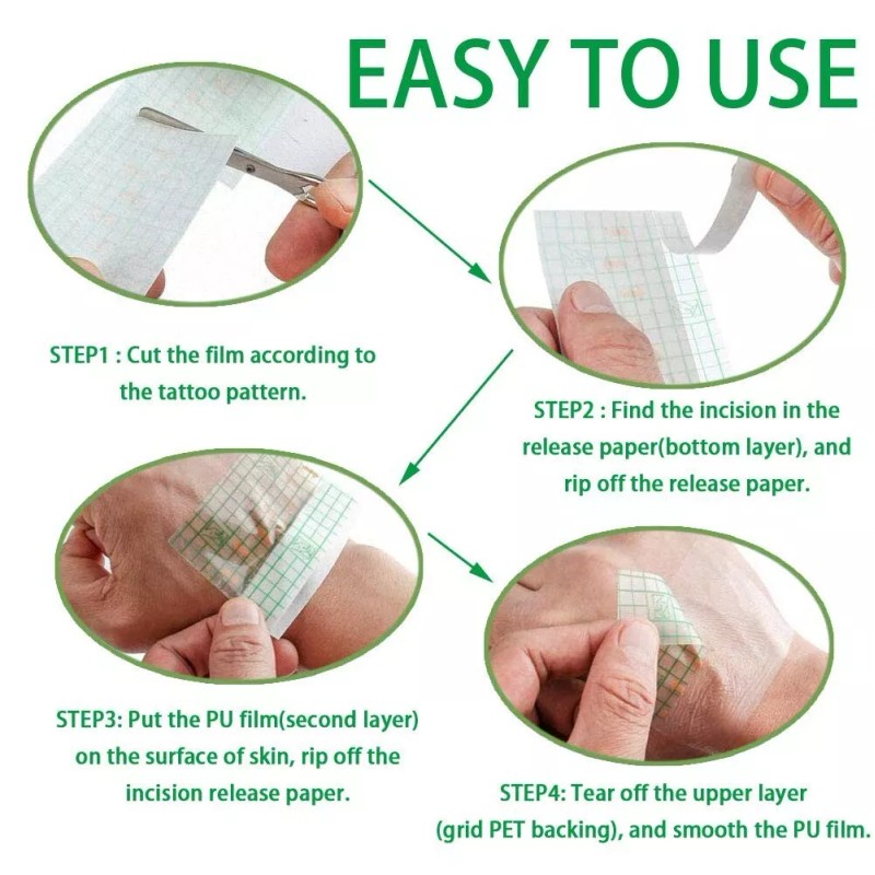 Flatoedu Tattoo Aftercare Bandage Roll 6"X 10 Yard - Waterproof