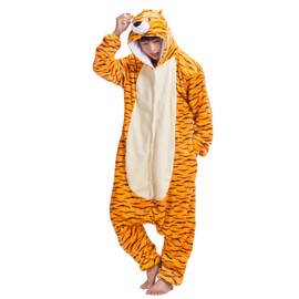 JJEUWE Adult Tiger Suit Pajamas Kigurumi Hoodie Jumpsuit Playsuit S