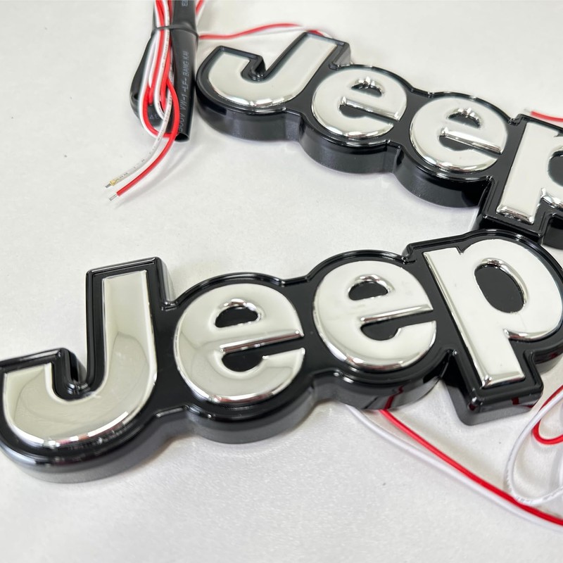 AUTOGEM Jeep LED Lighted Fender Emblem Chrome Finish 2PCS Side