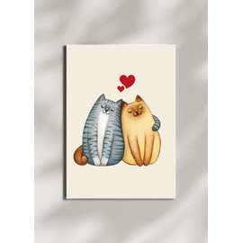 TEEMI-Cats Cuddling Anniversary Card, Valentines Day Card for Him Her, Lovely Mother's Day Father's Day Card