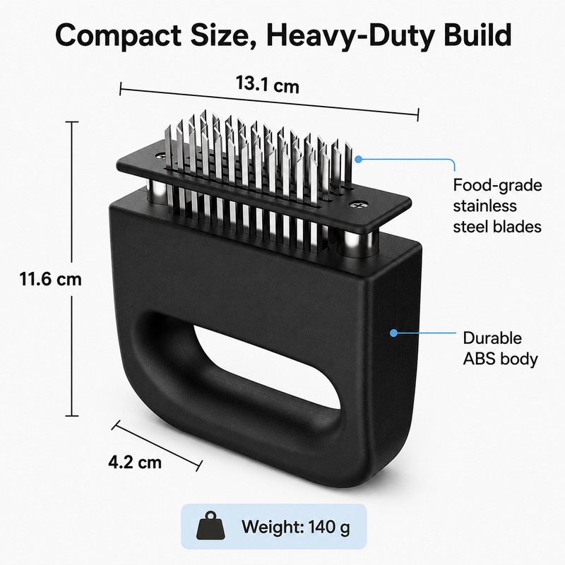 48-Blade Stainless Steel Meat Tenderizer Tool – Heavy Duty Handheld