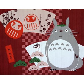 Cosmos Studio Ghibli My Neighbor Totoro noren(Japanese curtain) Bring good luck series "Daruma Doll" 85x150cm 10730