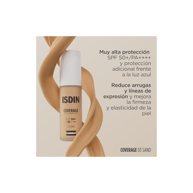 ISDIN Coverage SPF 50+ 3.0 Sand, Base De Maquillaje Con