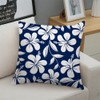 Ofocam Decorative Square Throw Pillow Covers Navy Blue Hawaiian Hibiscus