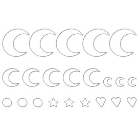 diyhub 22Pcs Dream Catcher Rings 6 Styles Metal Macrame Hoops Round Star Moon Heart Shape Macrame Rings for DIY Craft