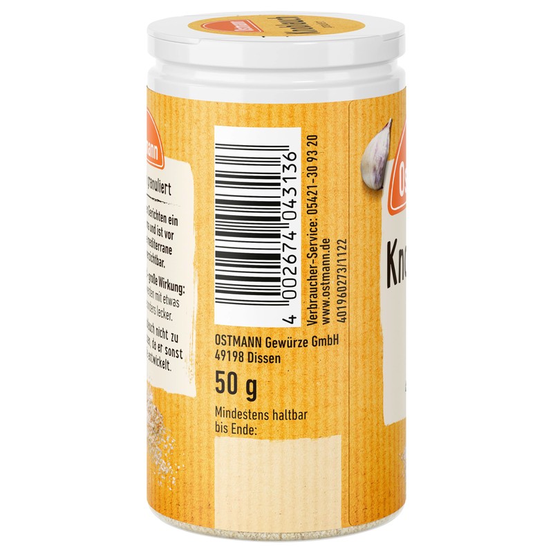 Ostmann Knoblauch granuliert 50 g Knoblauch zum Würzen von herzhaften