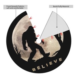 Funny Bigfoot Sasquatch Full Moon11 - Falda de árbol de Navidad de 36 pulgadas de felpa para árbol de Navidad, feliz, Navidad, granja, festivo, fiesta, hogar, Año Nuevo, decoración de casa