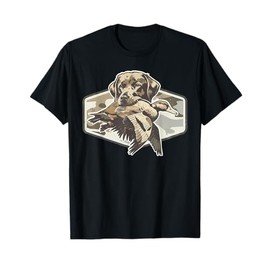 Vintage Dog Hunting Duck Funny Labrador Camouflage Hunting T-Shirt