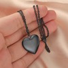 PHOCKSIN Black Heart Lockets Necklace for Girlfriend Locket Necklaces that