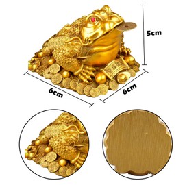 XNHIU Lucky Money Frog Feng Shui Toad Coin Feng Shui Wealth Lucky Money Frog Chinese Pendant Good Luck Gifts Ornament for Prosperity Home Decoration (6 * 6 * 5cm)