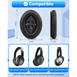 Link Dream Ear Pads for Bose Quiet Comfort 35 Soft Protein Leather Replacement Earpads Ear Cushions Ear Pad for Bose QC 35/25 / 15 QC2 / Ae2 / Ae2i / Ae2W / Sound Link/Sound True (Blue)