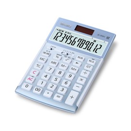 Casio JS-20DC-BU-N Professional Calculator, 12 Digits, Day & Time Calculator, Just Type, Blue, Compliant with Green Purchasing Law, Eco Mark Certified