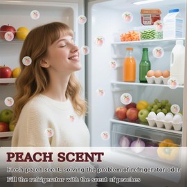 DMDGYNL Fridge Freshener Deodorizer, Refrigerator Odor Absorber Lasts for 240-360 Days, Refrigerator Deodorizer More Effective Than Baking Soda, (2 Pcs/Peach Flavor)