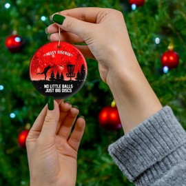 Disc Golf Christmas Ornament 2025, Funny Frisbee Golf Tree Decoration for Men, Players, Dad Ceramic Xmas Ornaments, Stocking Stuffer for Disc Golf Lovers & Friends, Holiday Décor, Gift Box Included