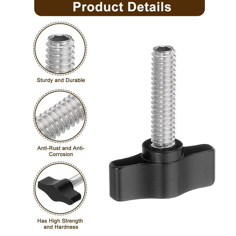 QUARKZMAN Pack of 2 1/4 inch - 27 thumb screw,
