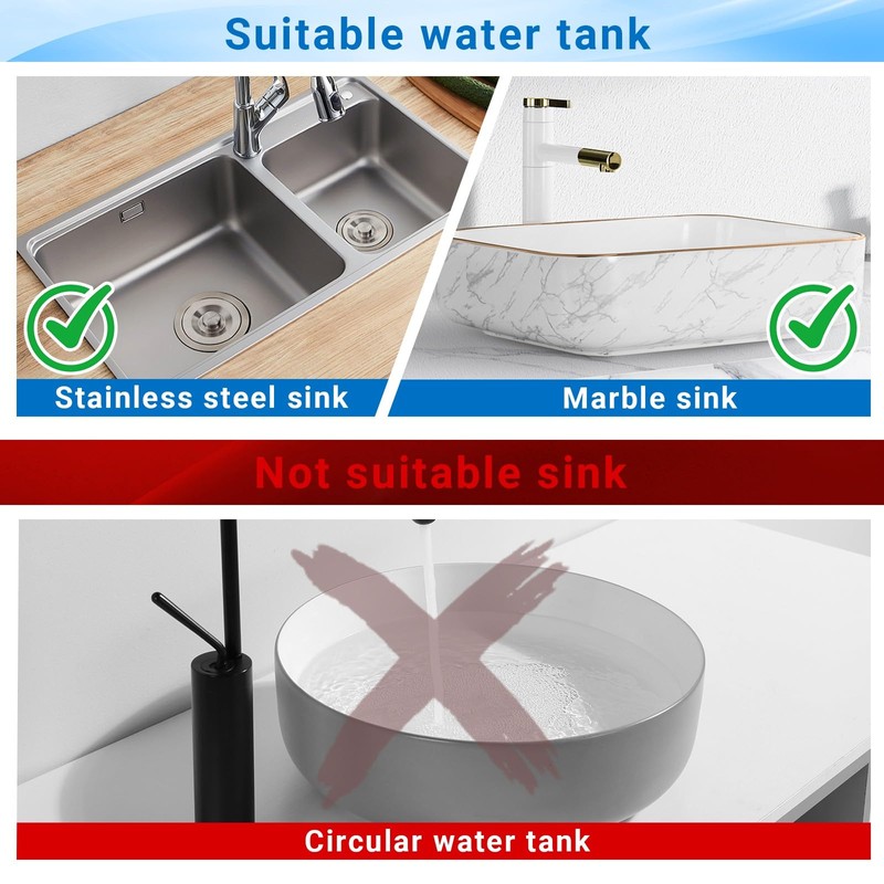 WSOQYYEO No-Drill Sink Caddy Organizer with Suction Cups, 7.87 Inch