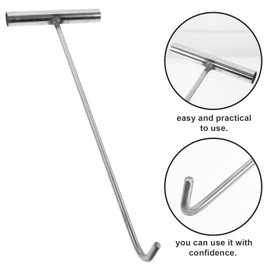 Ciieeo Heavy-Duty Stainless Steel Manhole Cover Hook Shape Lift Tool for Easy Opening of Manholes Drain Grates and Rolling Doors Design for Home and Property Use