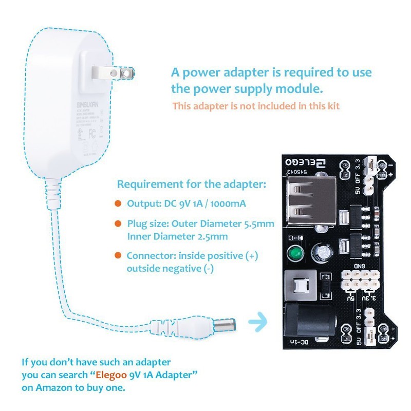 ELEGOO Improved Electronic Electronics Kit for Arduino Electronic Learning Kit