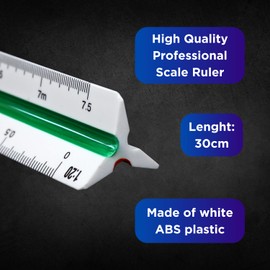 Scale Ruler 30 cm – Plastic Triangular Ruler – Scale Ruler Triangular – Triangular Ruler 30 cm – Architect Engineer Scale Ruler 1:10 1:15 1:20 1:25 1:33 1:50