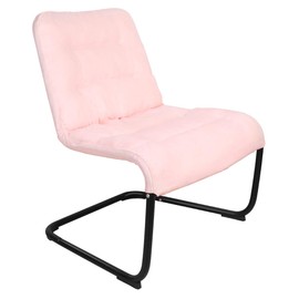 Zenree Upholstered Durable Metal Modern Chair with Soft Cushion, Pink - Ideal for Teens, Reading, Home, Living Room, Apartment, College, Dorms, or Accent Chair