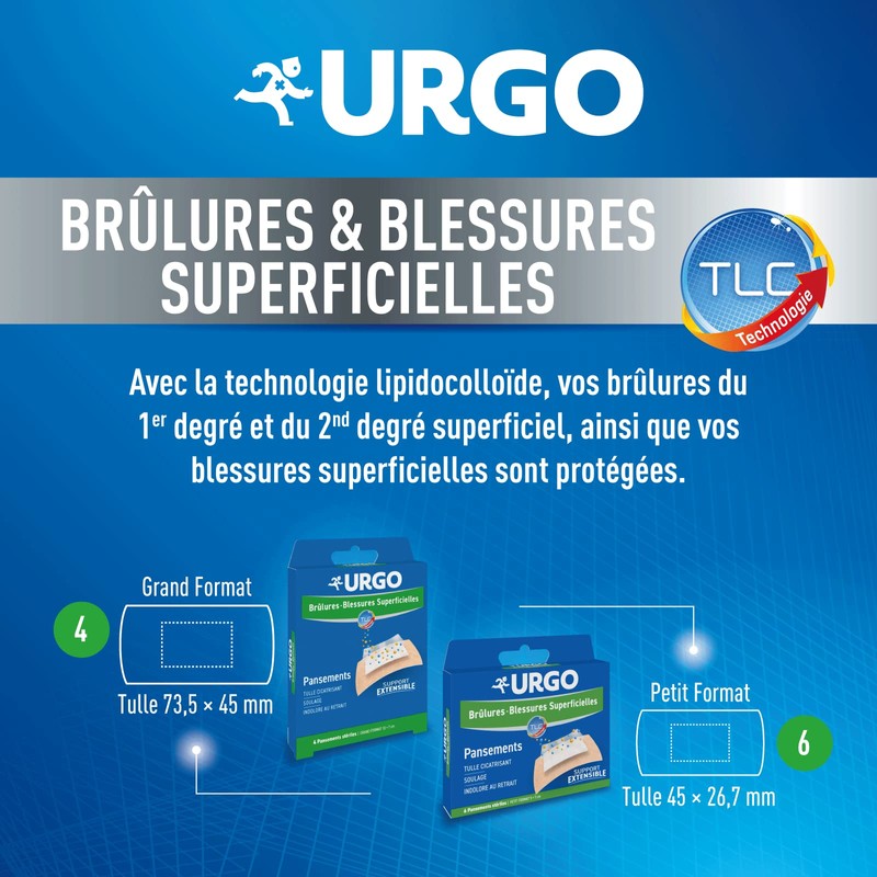 Urgo – Verband für Verbrennungen – oberflächliche Verletzungen – Tüll