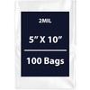 Multiple Sizes Clear Flat Poly Bags, 2Mil 5" X 10"