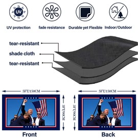 KimSouthD 3 Ply Patriotic Flag 3x5 FT - Double Sided Outdoor Flags, Heavy Duty Warp-Knitted Polyester, Fade & UV Resistant, 4 & 6 Row Stitching, Ultra-Thick Canvas Header, Reinforced Brass Grommets - Won’t Fall Off
