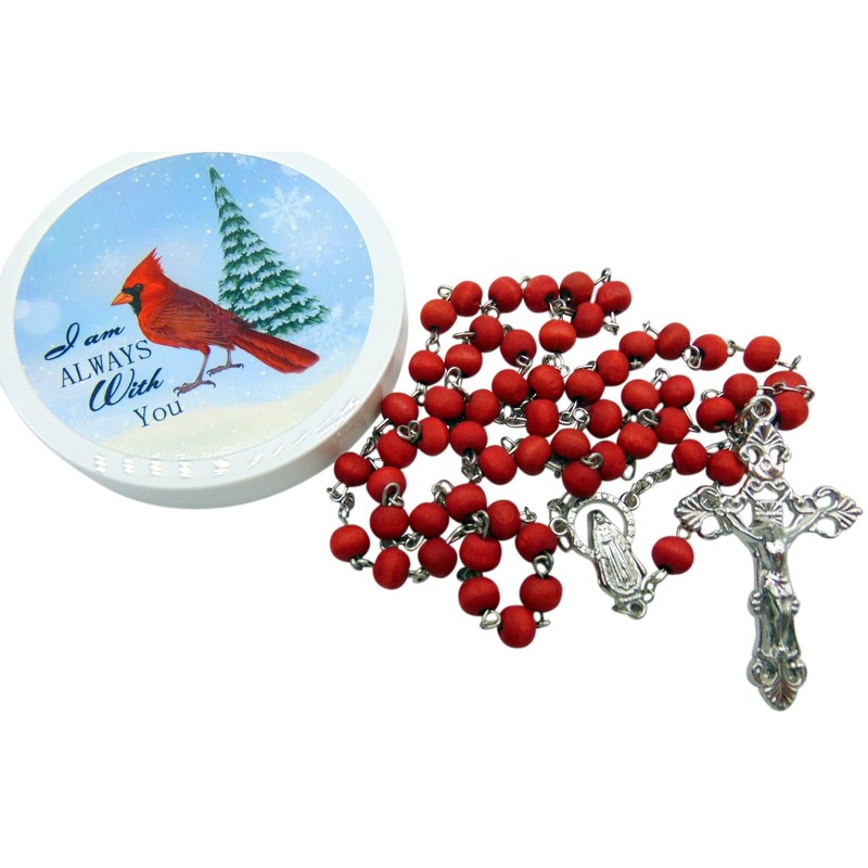 Westmon Works Cardinal Rosary Set with Rose Scented Wooden Beads