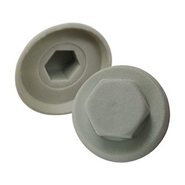 DOJA INDUSTRIAL | Screw Cover Caps | Hexagonal Screw Caps | Key 10 mm | Pack of 100 | Material/Colour: Plastic Cover Caps Grey | Nut Protective Cap | Cover Screws Protective Caps