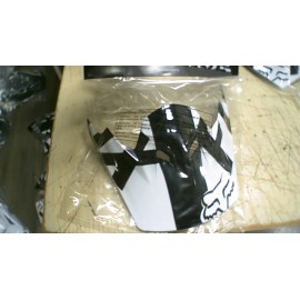 FOX RACING HELMET REPLACEMENT VISOR PEAK - RAMAGE - BLACK + WHITE GLOSS