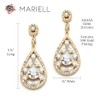 Mariell Gold Dangle Earrings for Brides with Cubic Zirconia Crystals,