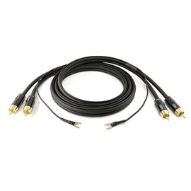 Selected Cable SC81-K3-BLK-0050 50 cm Phono Cable Shielded with Extra Long Earth Cable of 60 cm for Turntable 2 x 0.35 mm² Short RCA Audio Cable Gold-Plated Connector 0.5 m