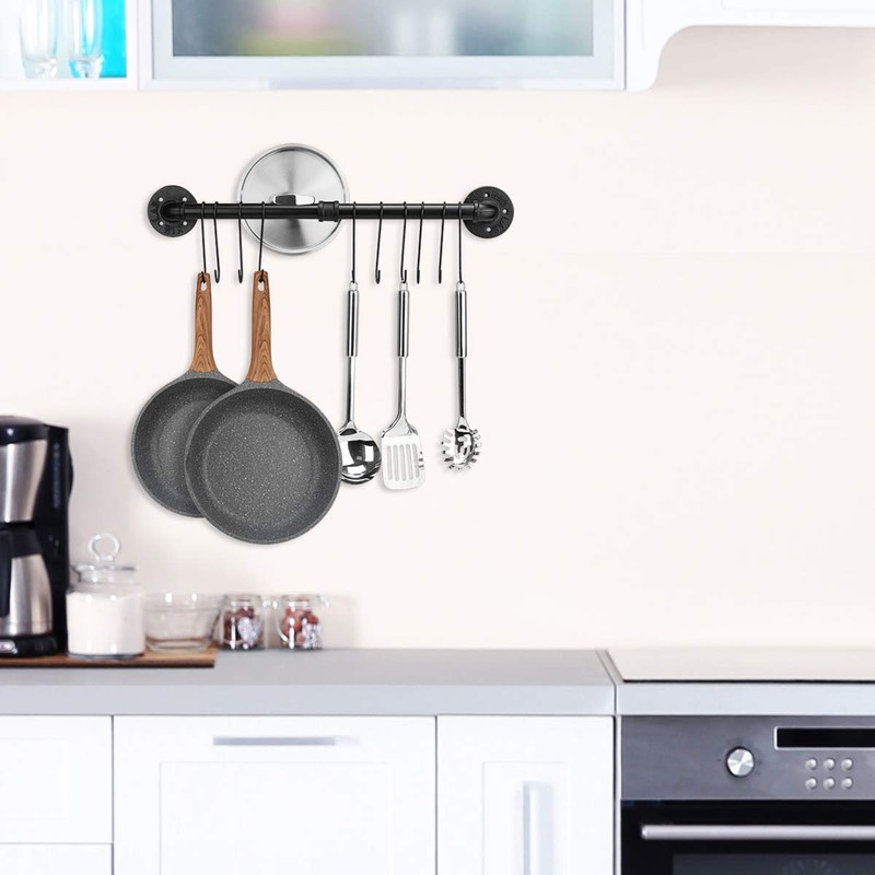 Toplife 31.5 inch Pot Rack, Kitchen Wall Mounted Detachable Pan