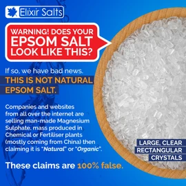Elixir Gardens Epsom Salt 100% Organic FCC Food Grade Medical Grade Magnesium Sulphate Various Sizes 500g-25kg | Bag 500g