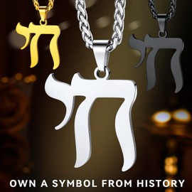 Jewish Hebrew Chai Pendant Necklace Mens Life Neck Chains Women's Friendship Amulet Jewelry