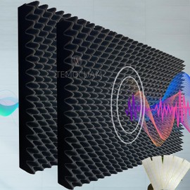 TEMGCUAM 2 Pack Sound Proof Foam Panels | 48"×24"×2" Egg Crate Foam Pad | High Density Soundproof Wall Panels for Home Studio Noise & Thermal Insulation |With Adhesive Stickers 20PCS(Black)…