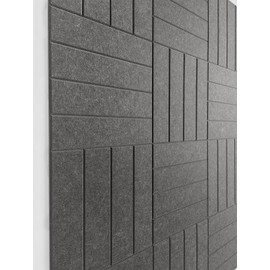 Felt Wall Panels Interior Peel & Stick Sound Absorbing 12 Pack - White & Gray