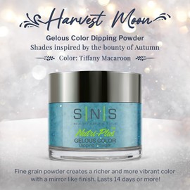 SNS Nail Dip Powder, Gelous Color Dipping Powder - Tiffany Macaroon (Turquoise/Teal, Shimmer) - Long-Lasting Dip Nail Color Lasts 14 Days - Low-Odor & No UV Lamp Required - 1 OZ