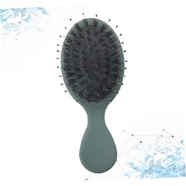 Healvian Pig Bristle Massage Hair Comb Portable Detangling Brush for Scalp Stimulation Dark Green for Hair Types