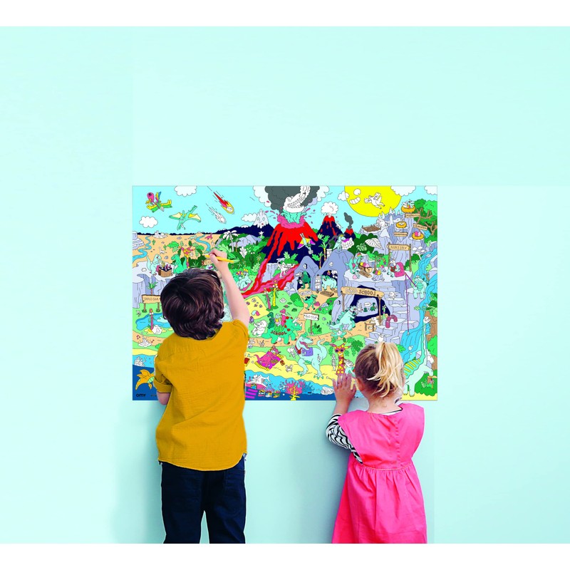 OMY - Stick-on Poster Dinos - Giant Poster + 100