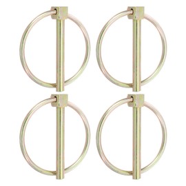 PATIKIL 1/4 x 1.97" Linch Pin, 4 Pcs Lynch Pin Assortment Kit Shaft Lock Pin Clips Hardware Pins with Ring for Farm Tractor Trailer Carriages (6x50mm)