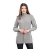 SAOL - 100% Merino Wool Ladies Cable Knit Cardigan Full