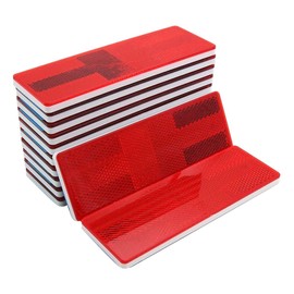 MFC PRO Stick-On Trailer Reflector, Reflective Red(Red/12Pcs, Sticker/Screw Mount)