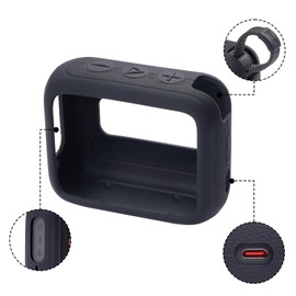 Protective Cover Carrying Silicone Case Compatible with JBL Go 4 Portable Bluetooth Speaker (Black)