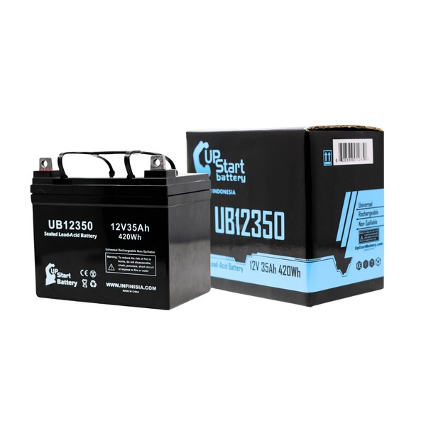 Kubota UB12350 Universal Sealed Lead Acid Battery Replacement (12V, 35Ah, 35000mAh, L1 Terminal, AGM, SLA) - Compatible with Kubota 2411G, 2412H, 2413H, 2414H, 2512G, 2512H, 2514G, 2514H, 2515H, 2517H