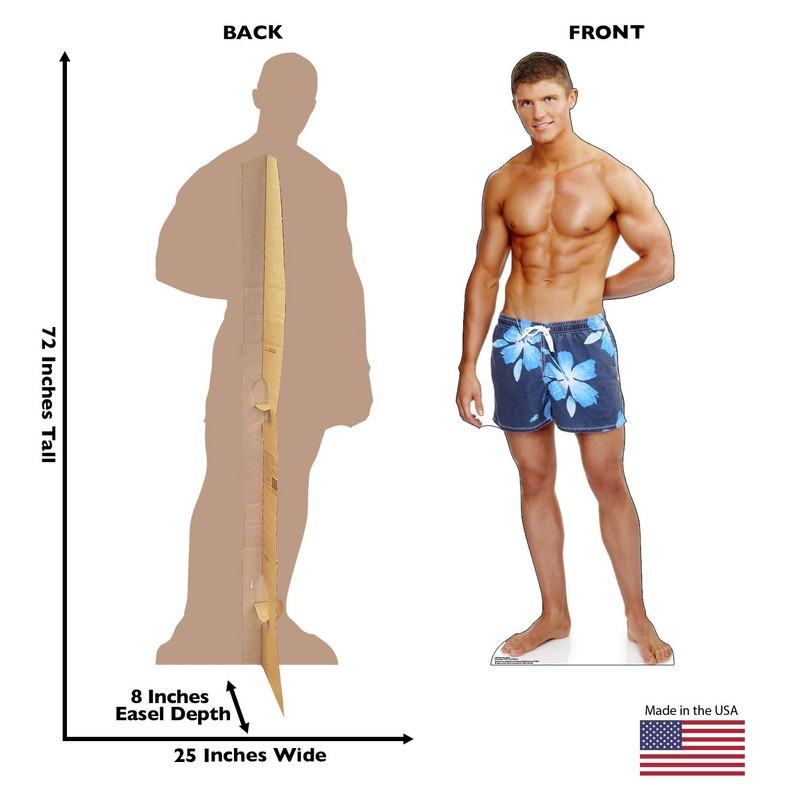 Advanced Graphics Beach Muscle Man Life Size Cardboard Cutout Standup