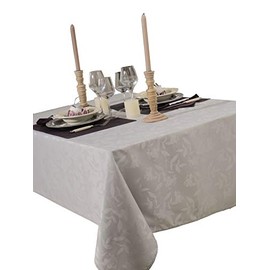 CALITEX Damask-Effect Tablecloth 150 X 300 cm Pearl Grey